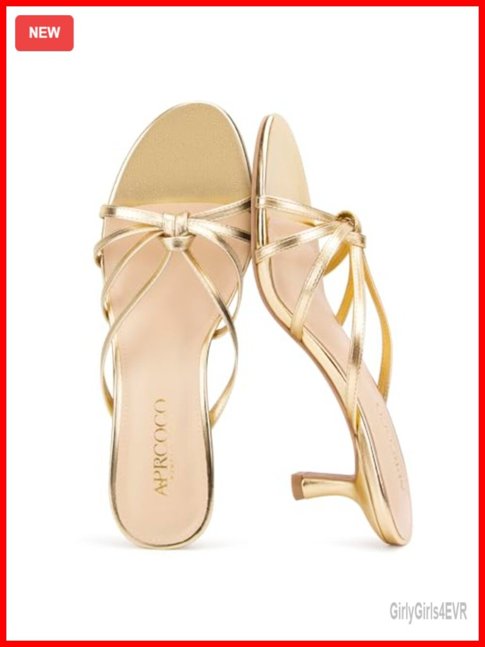 Strappy Kitten Heel Sandals Knotted Open Round Toe Slip On Faux Leather